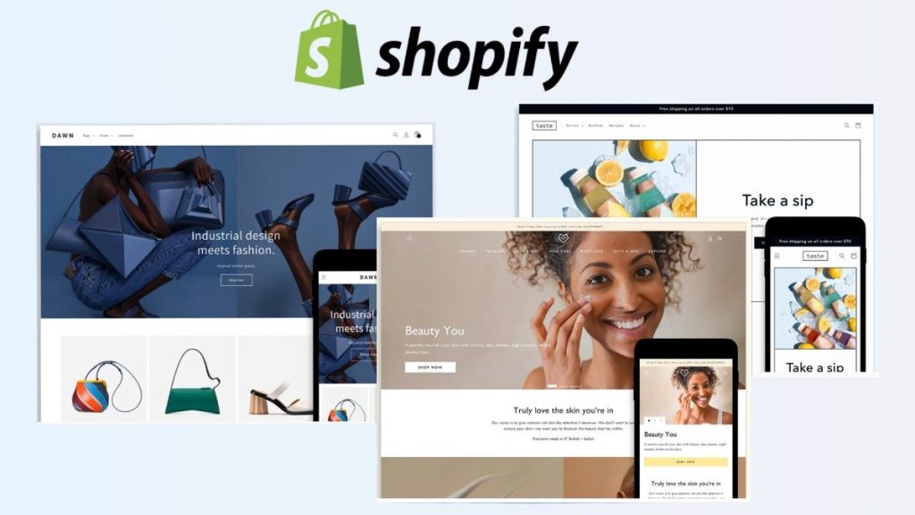 Shopify store displayed on laptop and mobile devices for eCommerce optimization.